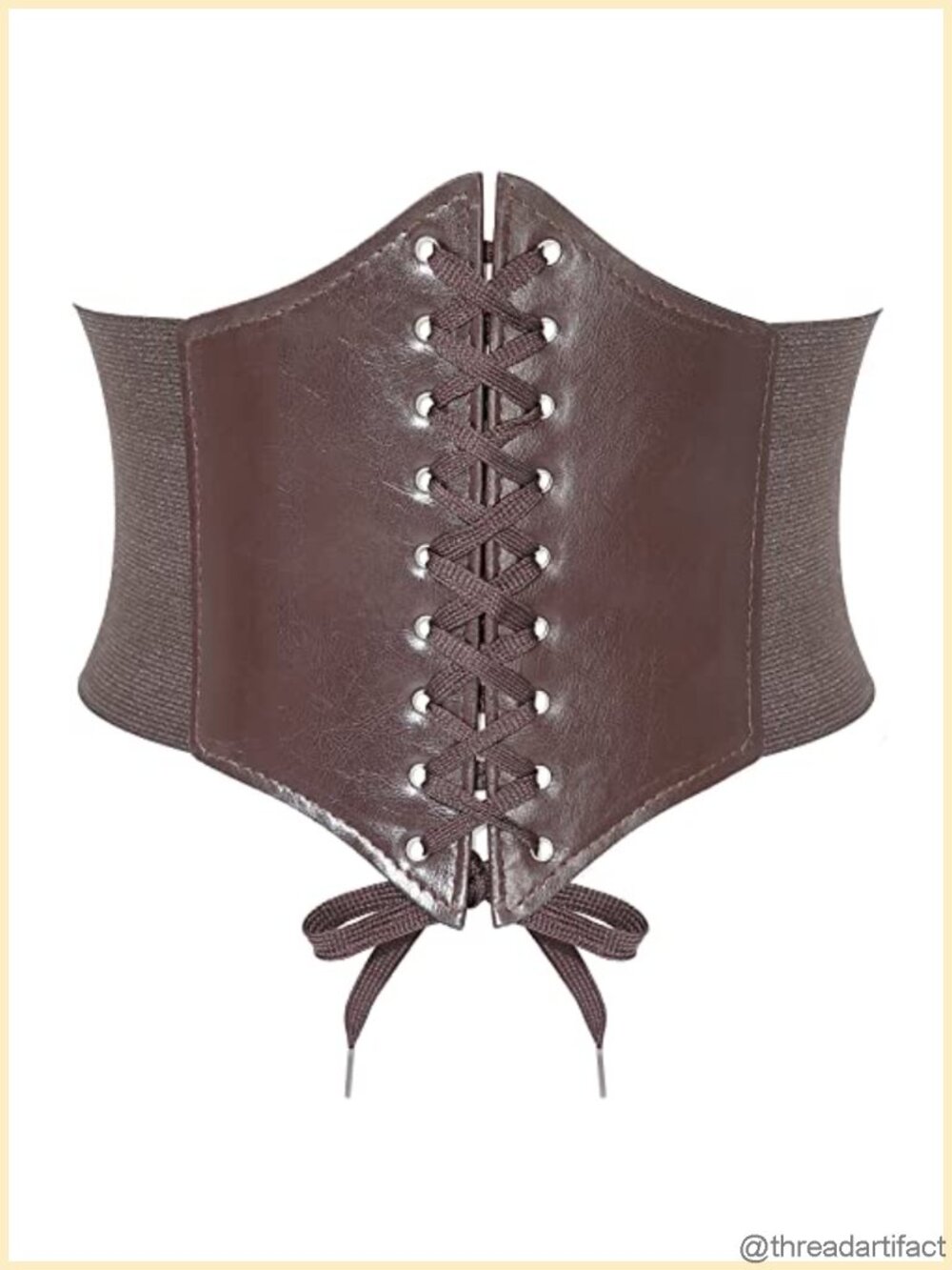 Elastic Corset Belt Women PU Leather Lace-Up Cinch Waspie Costume Dress Belt